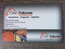 Logo de Créa'Toitures, société de travaux en Couverture (tuiles, ardoises, zinc)