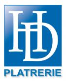 Logo de HD Platrerie, société de travaux en Construction, murs, cloisons, plafonds en plaques de plâtre