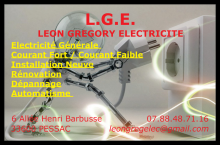 Logo de LEON GREGORY ELECTRICITE, société de travaux en Installation électrique : rénovation complète ou partielle