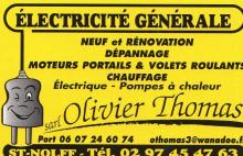 Logo de SARL THOMAS OLIVIER, société de travaux en Installation électrique : rénovation complète ou partielle