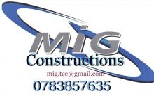Logo de MIG CONSTRUCTIONS, société de travaux en Construction, murs, cloisons, plafonds en plaques de plâtre