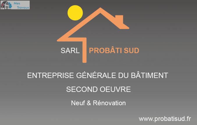 Logo de SARL Probati Sud, société de travaux en Construction, murs, cloisons, plafonds en plaques de plâtre