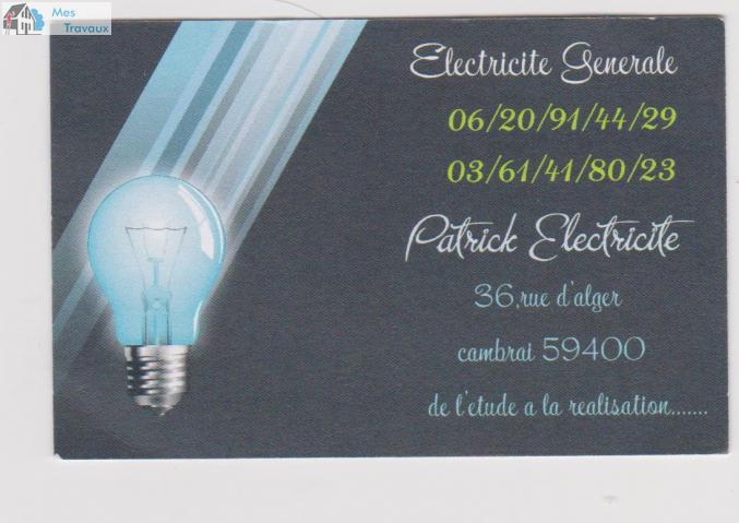 Logo de patrick electricité, société de travaux en Installation électrique : rénovation complète ou partielle
