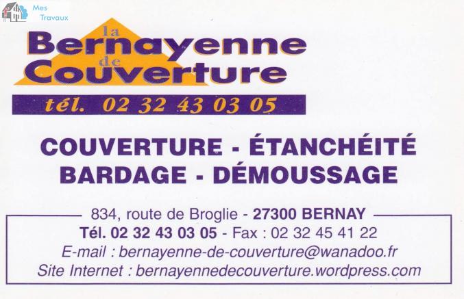 Logo de BERNAYENNE DE COUVERTURE, société de travaux en Couverture (tuiles, ardoises, zinc)