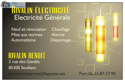 Logo de RIVALIN BENOIT ELECTRICITE, société de travaux en Installation électrique : rénovation complète ou partielle