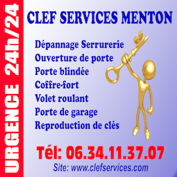 Logo de CLEF SERVICES MENTON, société de travaux en Serrurier