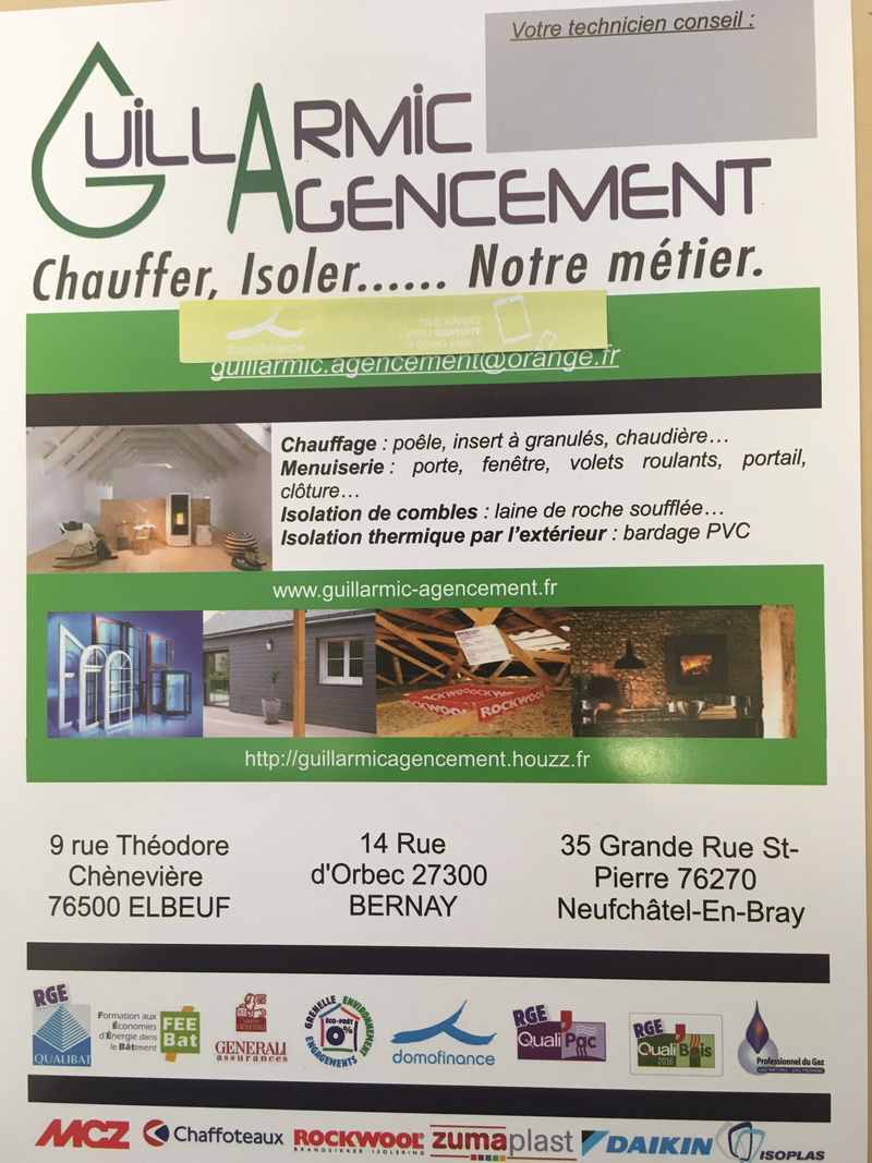 Logo de Guillarmic agencement, société de travaux en Combles : isolation thermique