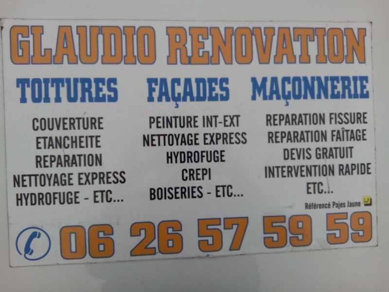 Logo de Glaudio rénovation, société de travaux en Décrassage ou démoussage de toiture