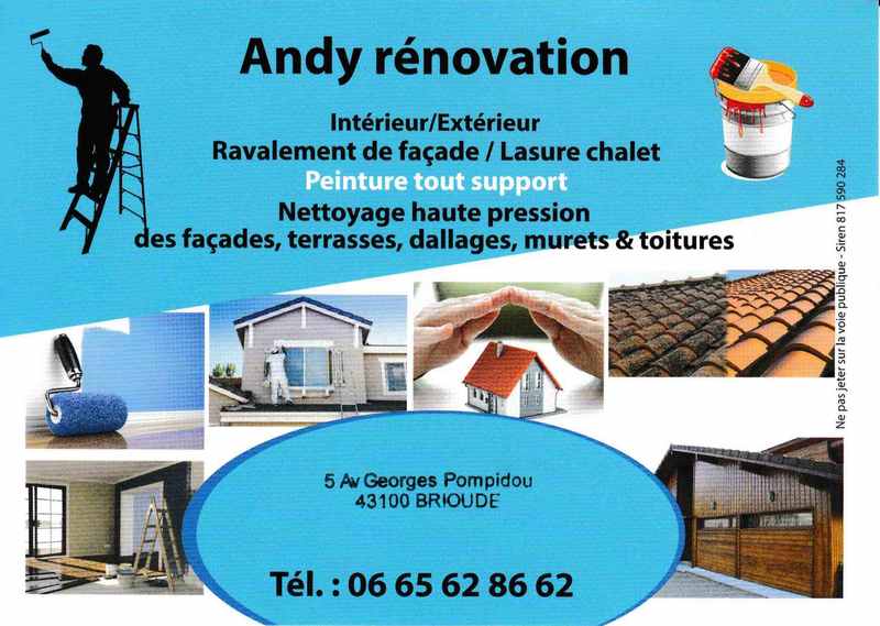 Logo de Andy rénovation, société de travaux en Décrassage ou démoussage de toiture