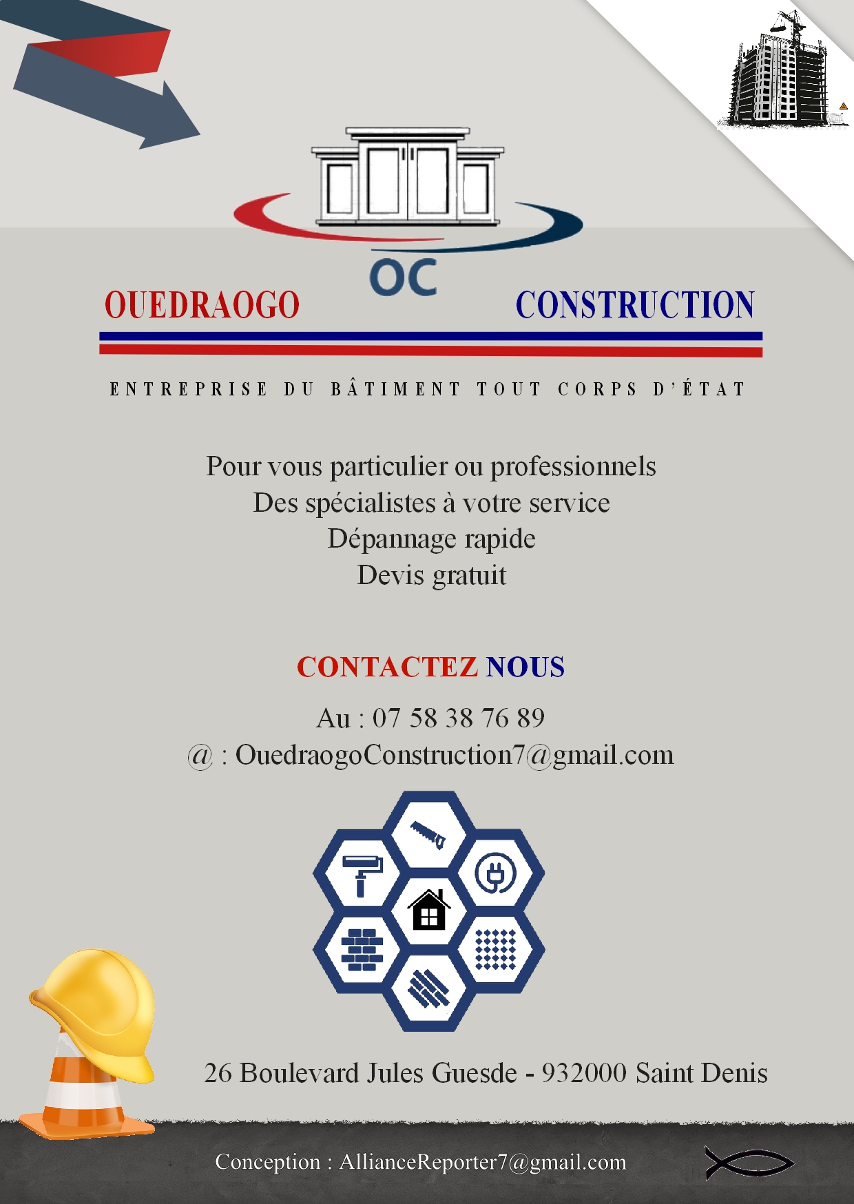 Logo de OUEDRAOGO CONSTRUCTION, société de travaux en Réparation de plancher