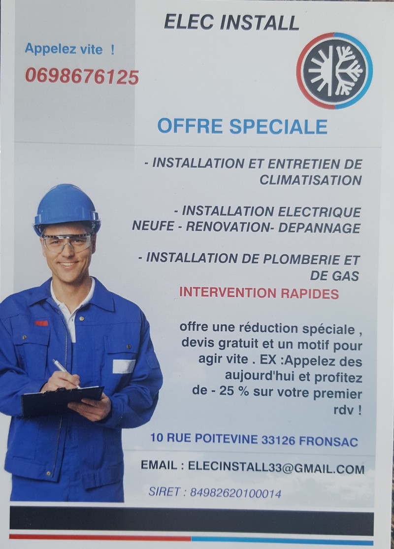 Logo de Elec install, société de travaux en Installation électrique : rénovation complète ou partielle
