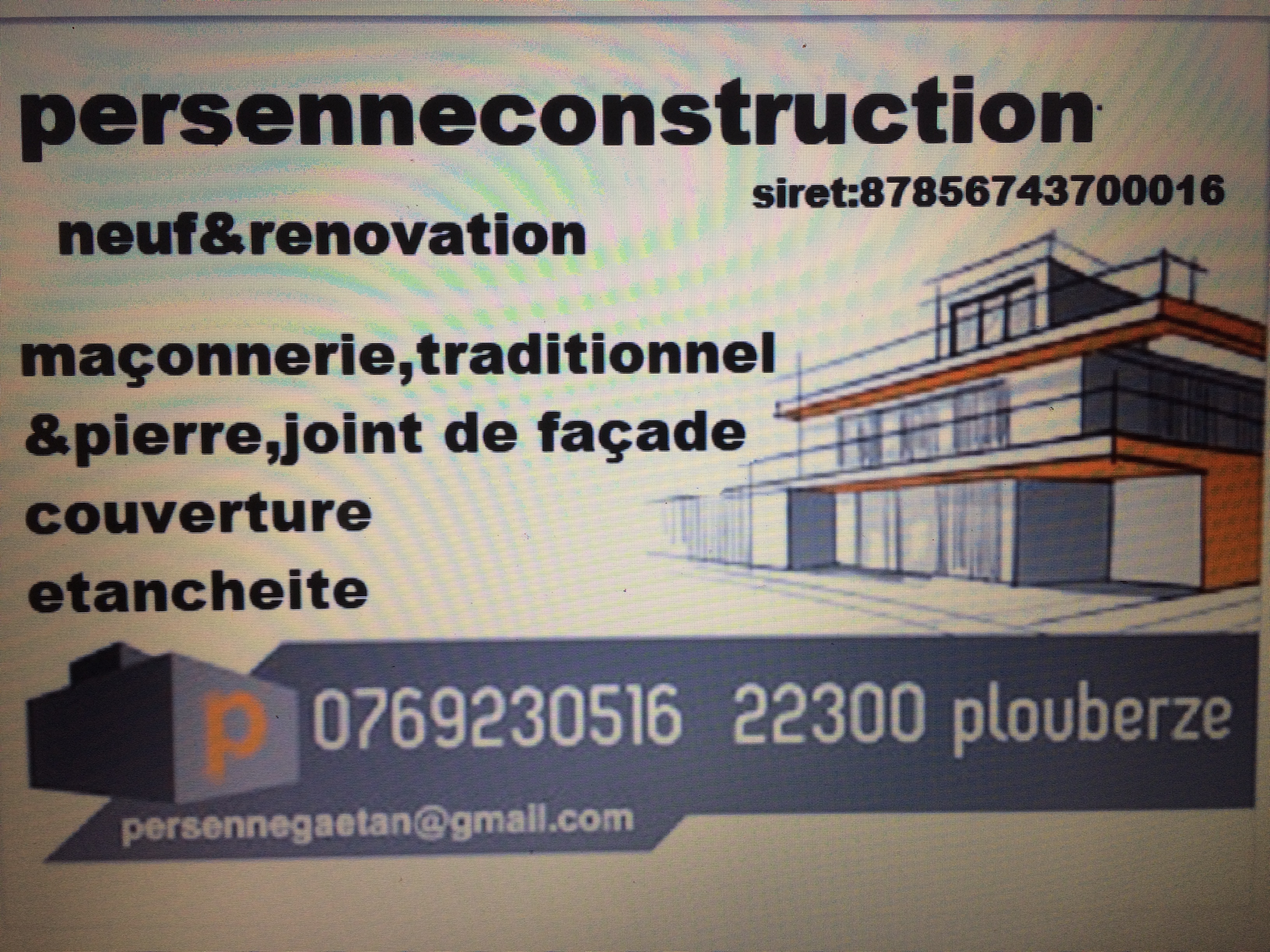 Logo de Persenneconstruction, société de travaux en Fixation de Gouttières (aluminium)