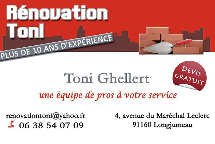 Logo de Renovation Toni, société de travaux en Fourniture et remplacement de porte ou fenêtre en aluminium