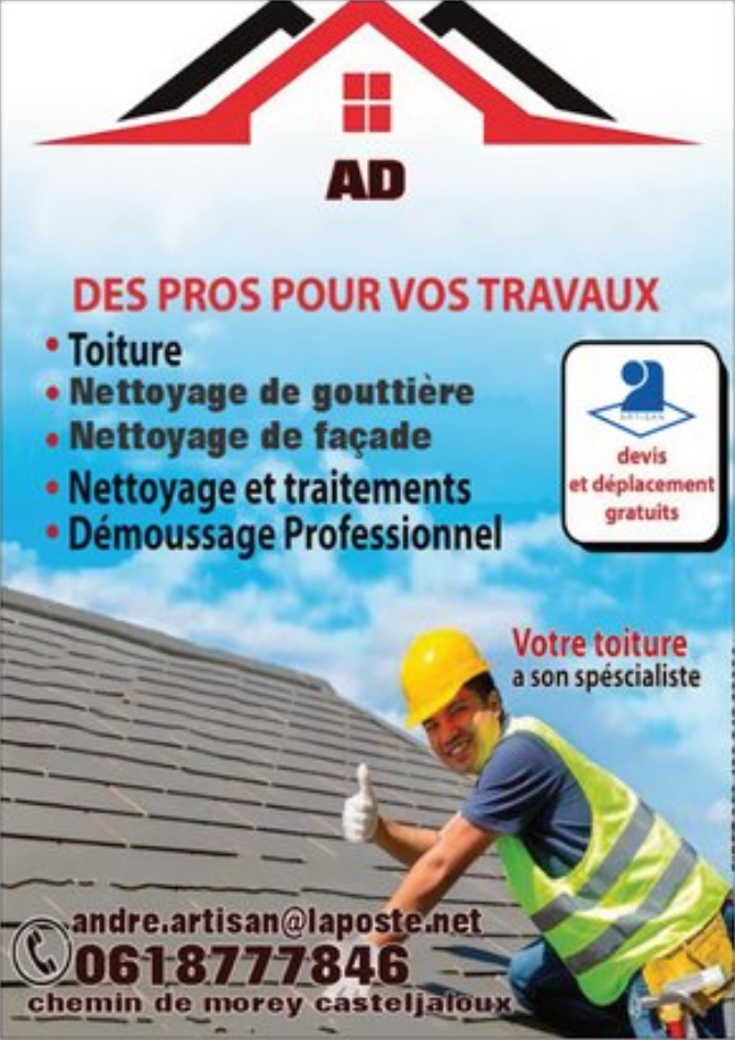 Logo de AD, société de travaux en Décrassage ou démoussage de toiture
