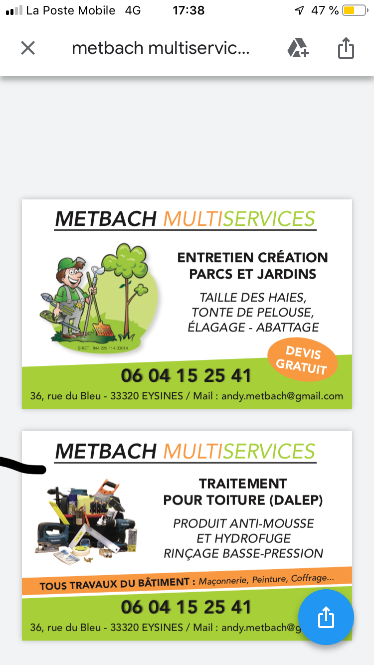 Logo de Metbach multiservices, société de travaux en Décoration jardin / patio / pergola / treillage / fontaine