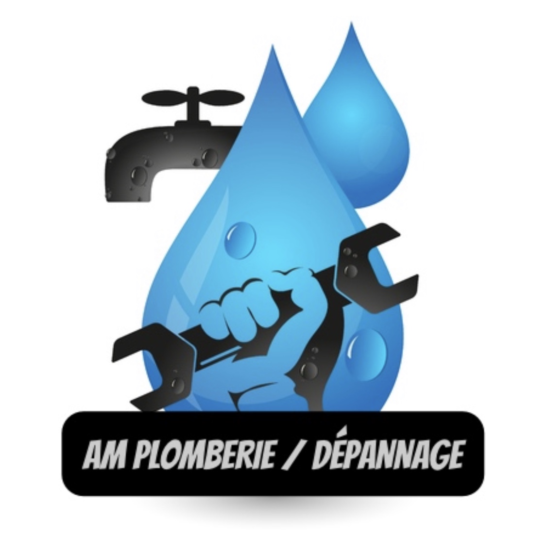 Logo de Am plomberie / dépannage, société de travaux en Fourniture et installation de lavabos, baignoires, douches, WC...