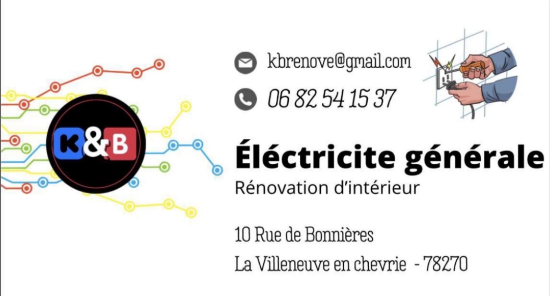 Logo de k&b rénove, société de travaux en Petits travaux en électricité (rajout de prises, de luminaires ...)
