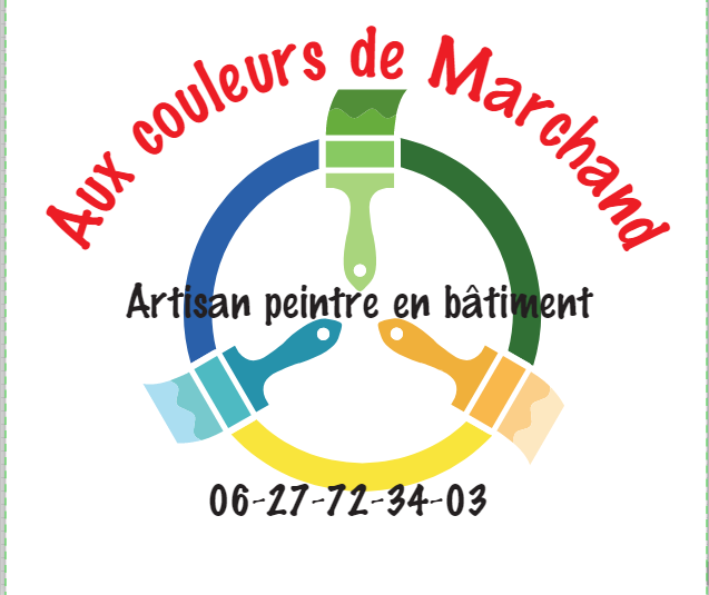 Logo de Aux couleurs de Marchand, société de travaux en Peinture : mur, sol, plafond