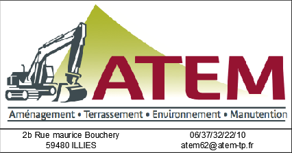 Logo de ATEM AMENAGEMENT, société de travaux en Démolition et transport de gravats