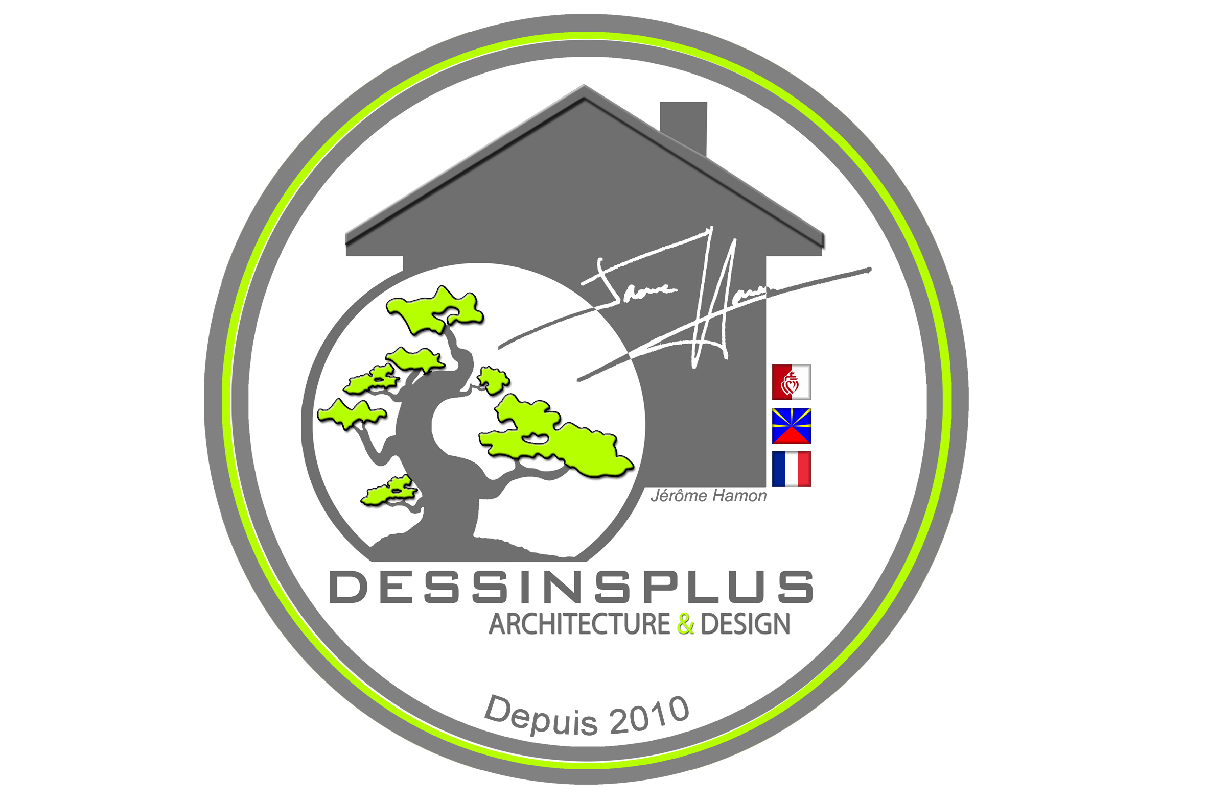 Logo de DESSINSPLUS, société de travaux en Architecte (construction ou rénovation de maisons individuelles)