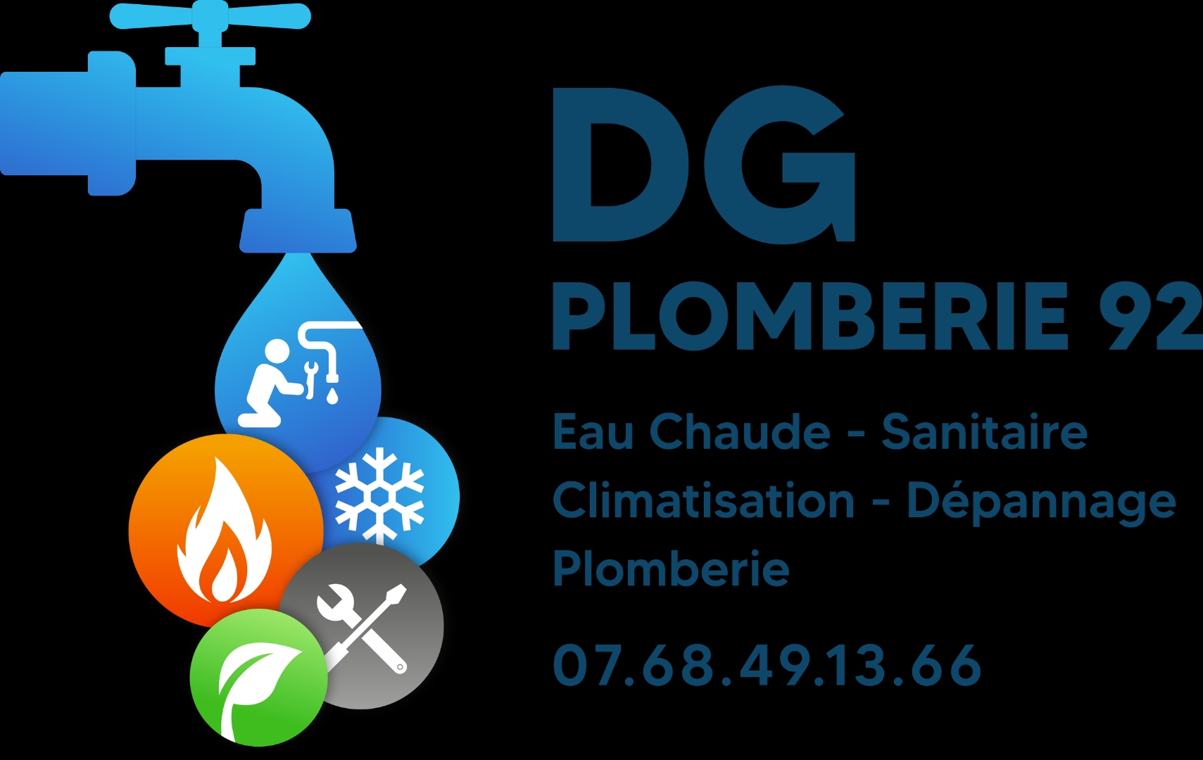 Logo de DG PLOMBERIE 92, société de travaux en Dépannage en plomberie : fuite, joints, petits travaux