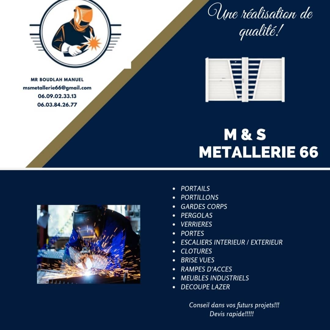 Logo de M&S METALLERIE 66, société de travaux en Fourniture et pose d'un escalier métallique