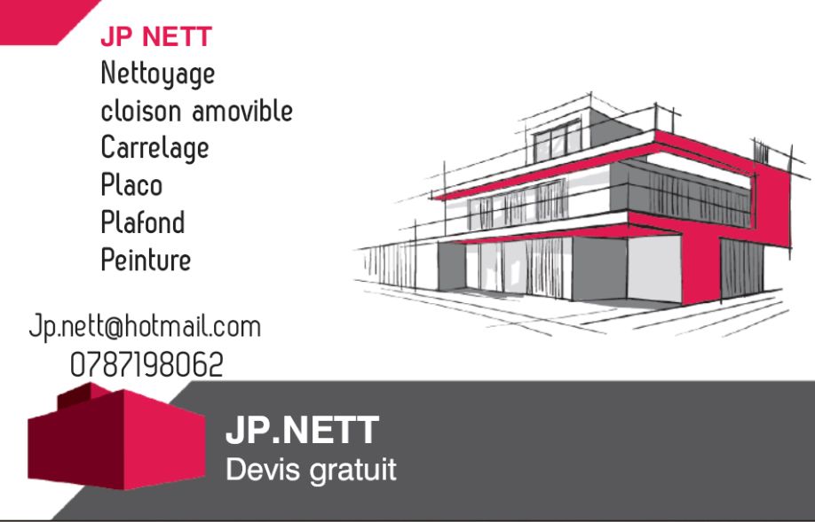 Logo de JP NETT, société de travaux en Construction, murs, cloisons, plafonds