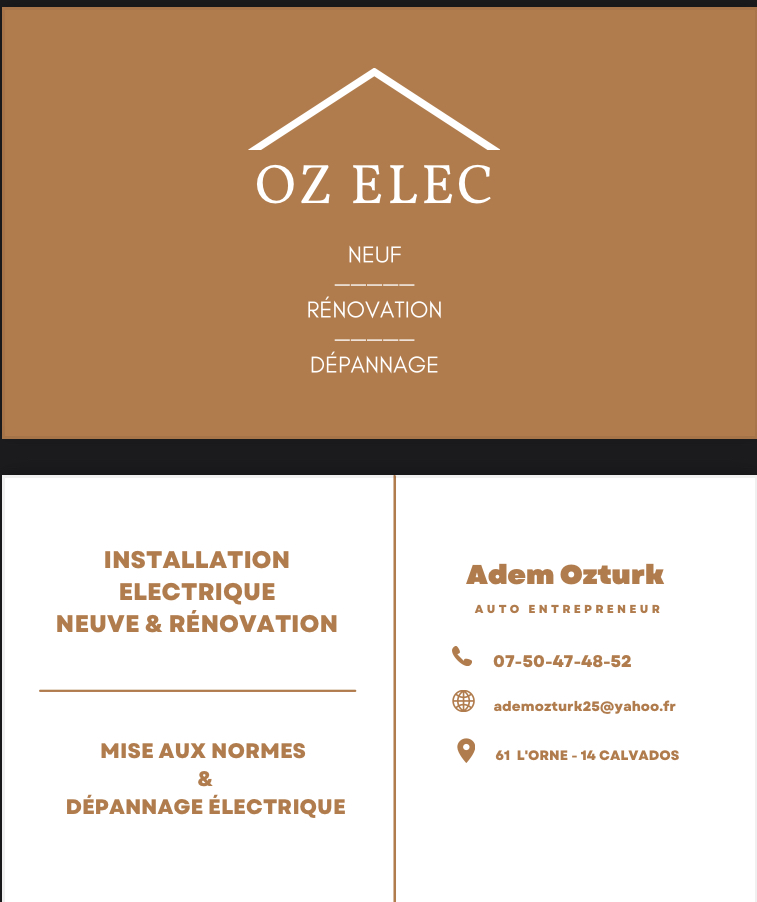 Logo de Oz Elec, société de travaux en Petits travaux en électricité (rajout de prises, de luminaires ...)