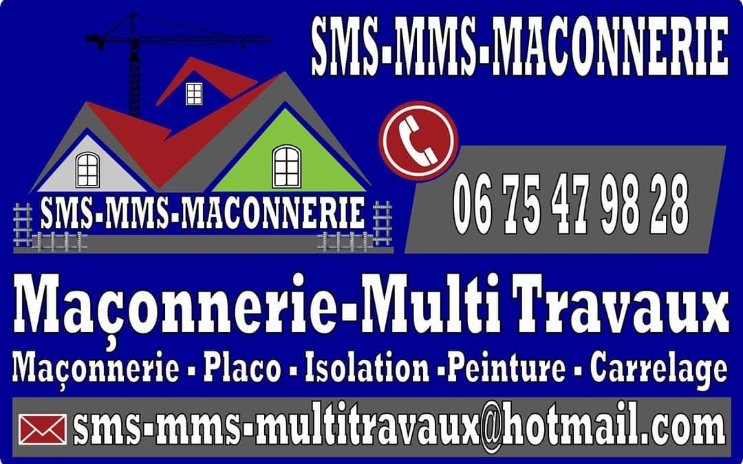 Logo de SMS-MMS-MACONNERIE, société de travaux en Peinture : mur, sol, plafond