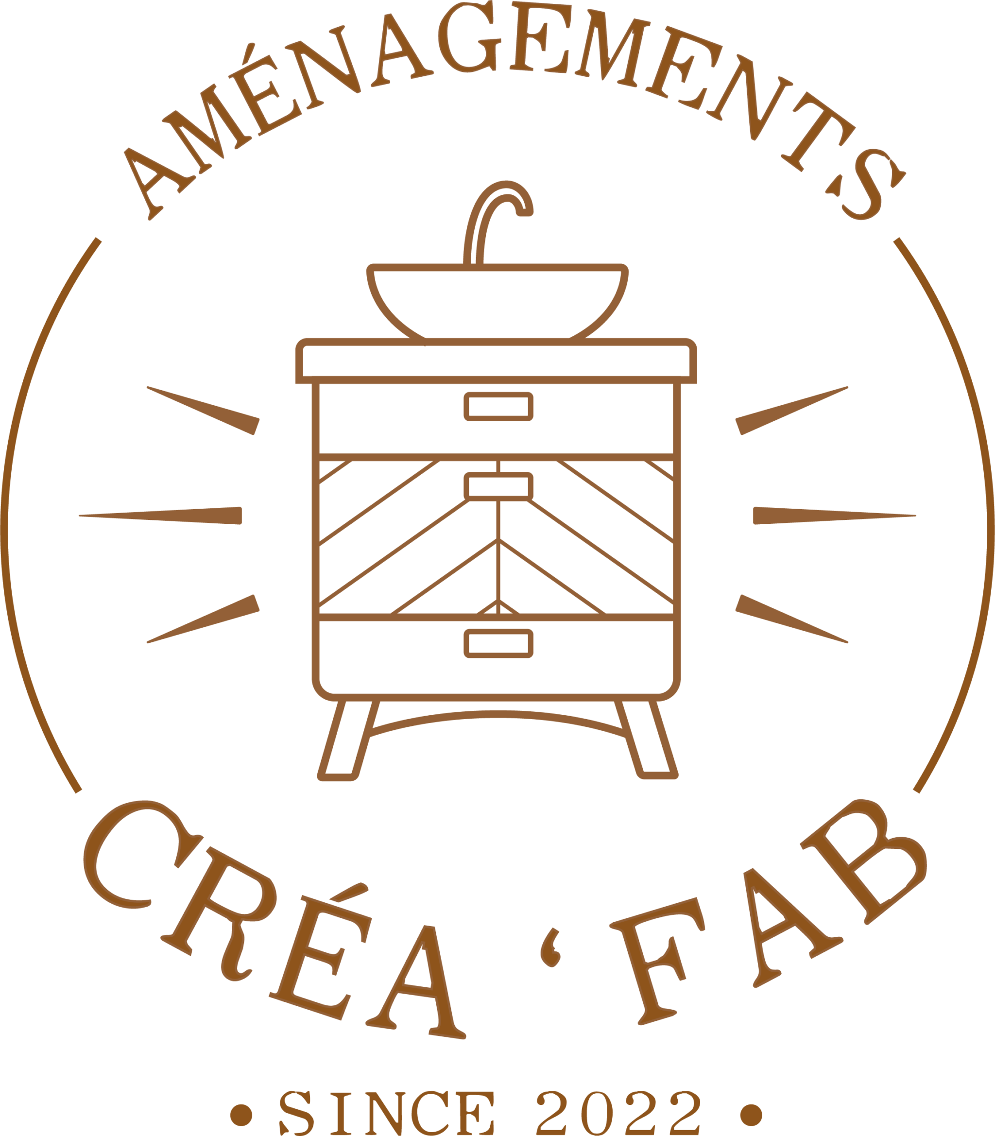 Logo de Crea'fab Amenagements, société de travaux en Fourniture et installation de lavabos, baignoires, douches, WC...