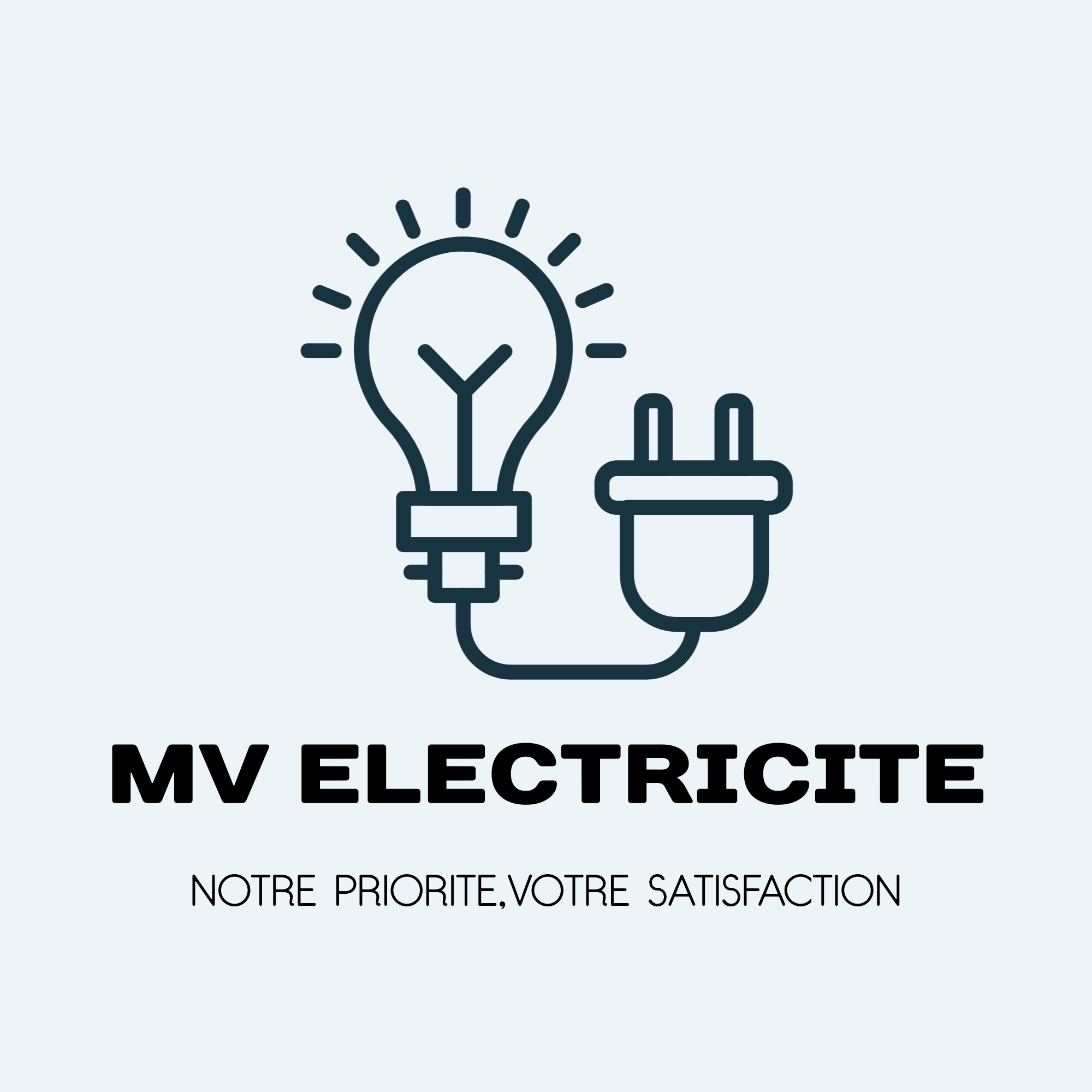 Logo de mv electricité, société de travaux en bâtiment