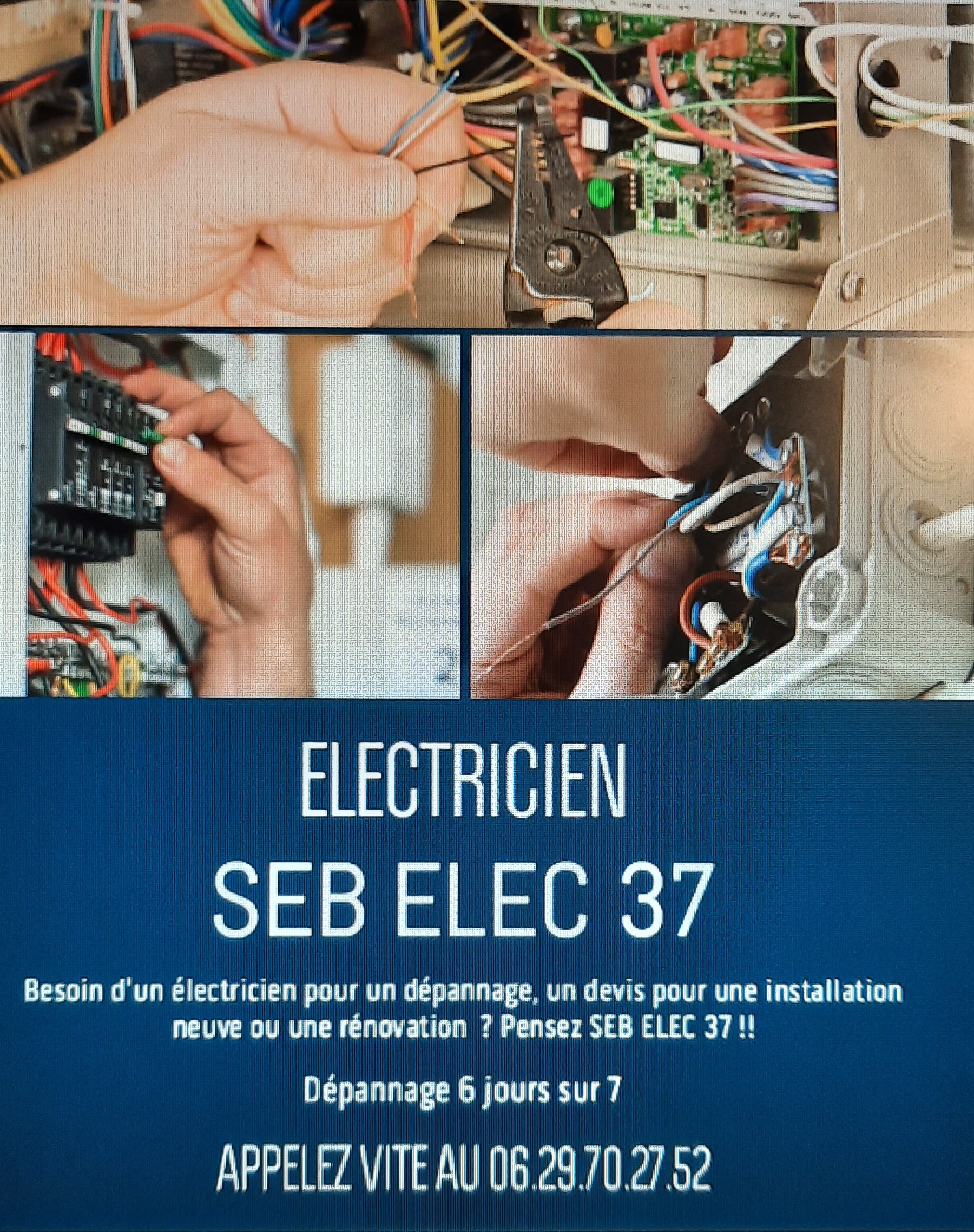 Logo de Séb éle 37, société de travaux en Petits travaux en électricité (rajout de prises, de luminaires ...)