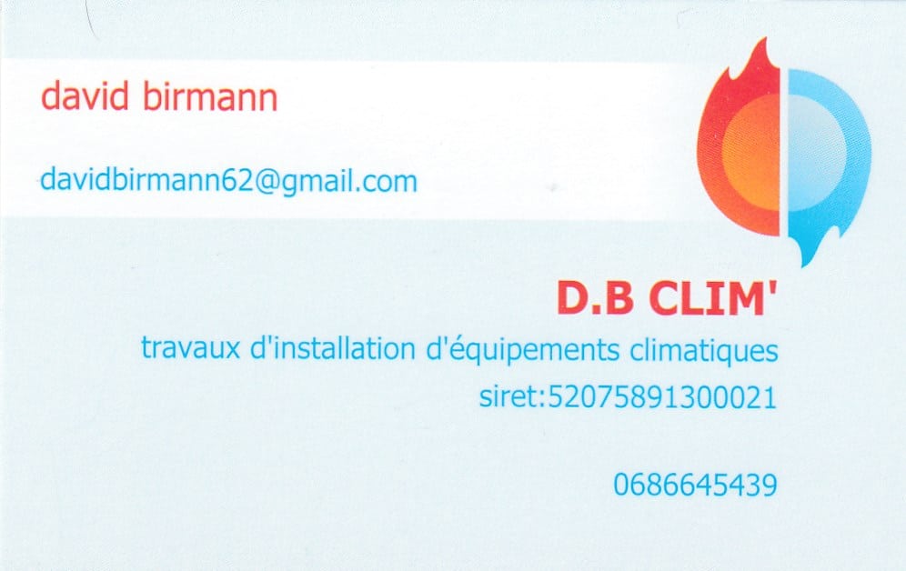 Logo de D.B CLIM', société de travaux en Fourniture et pose d'une climatisation réversible / chauffage