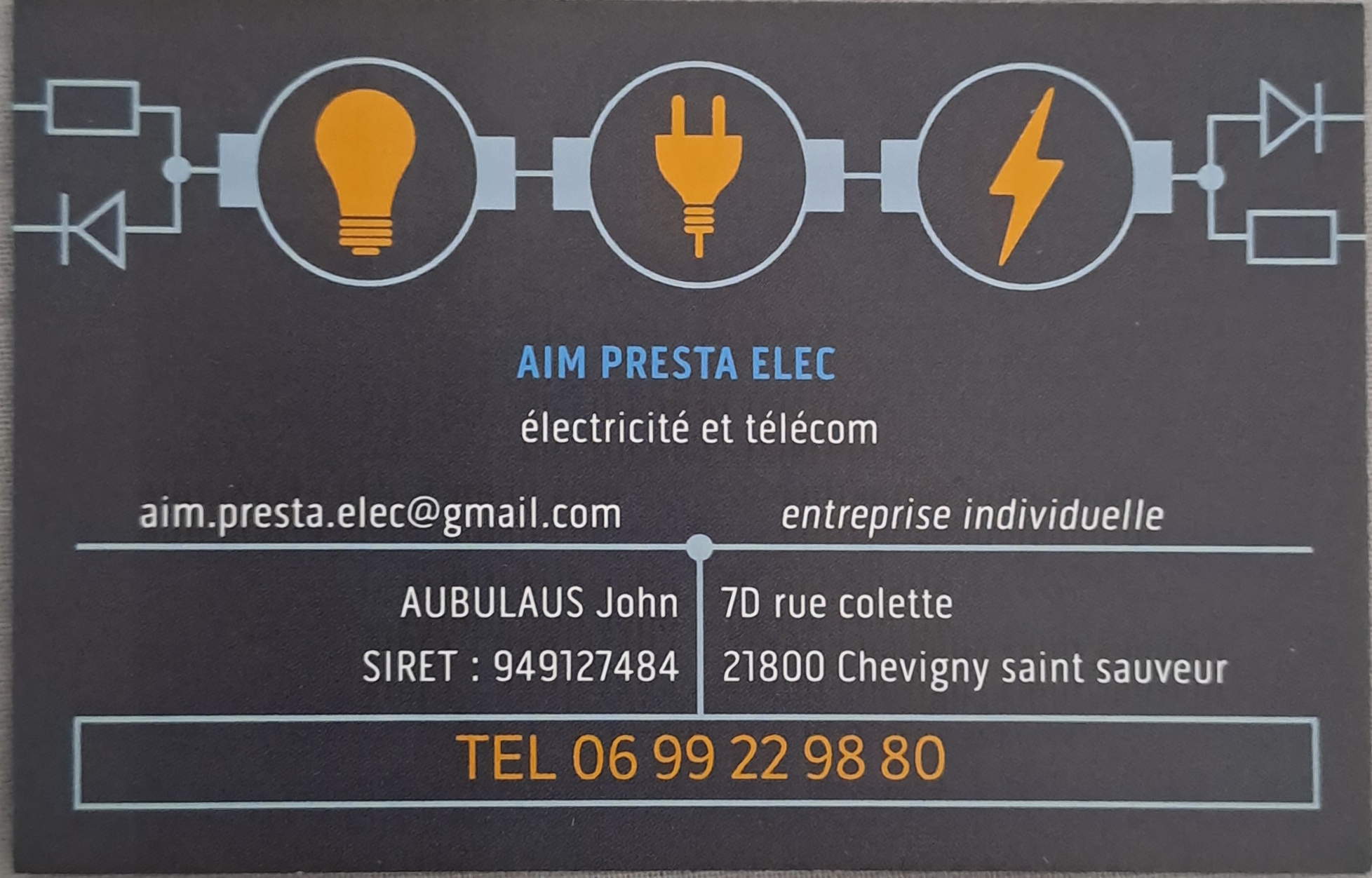 Logo de Aubulaus John ( aim presta elec ), société de travaux en Installation électrique : rénovation complète ou partielle