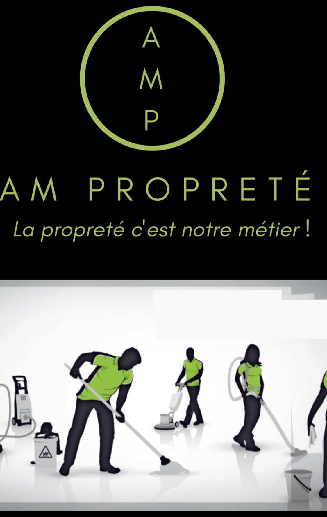 Logo de AM PROPRETE, société de travaux en Nettoyage mur et façade