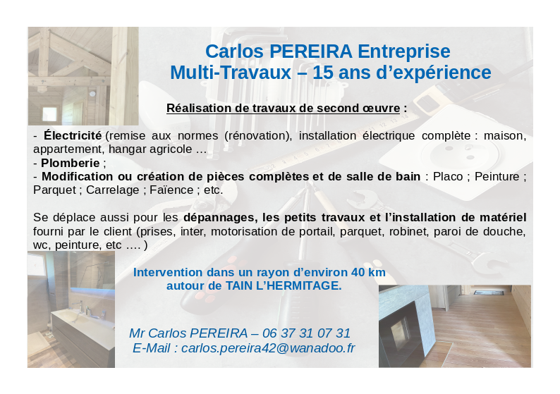 Logo de Pereira carlos, société de travaux en Construction, murs, cloisons, plafonds en plaques de plâtre