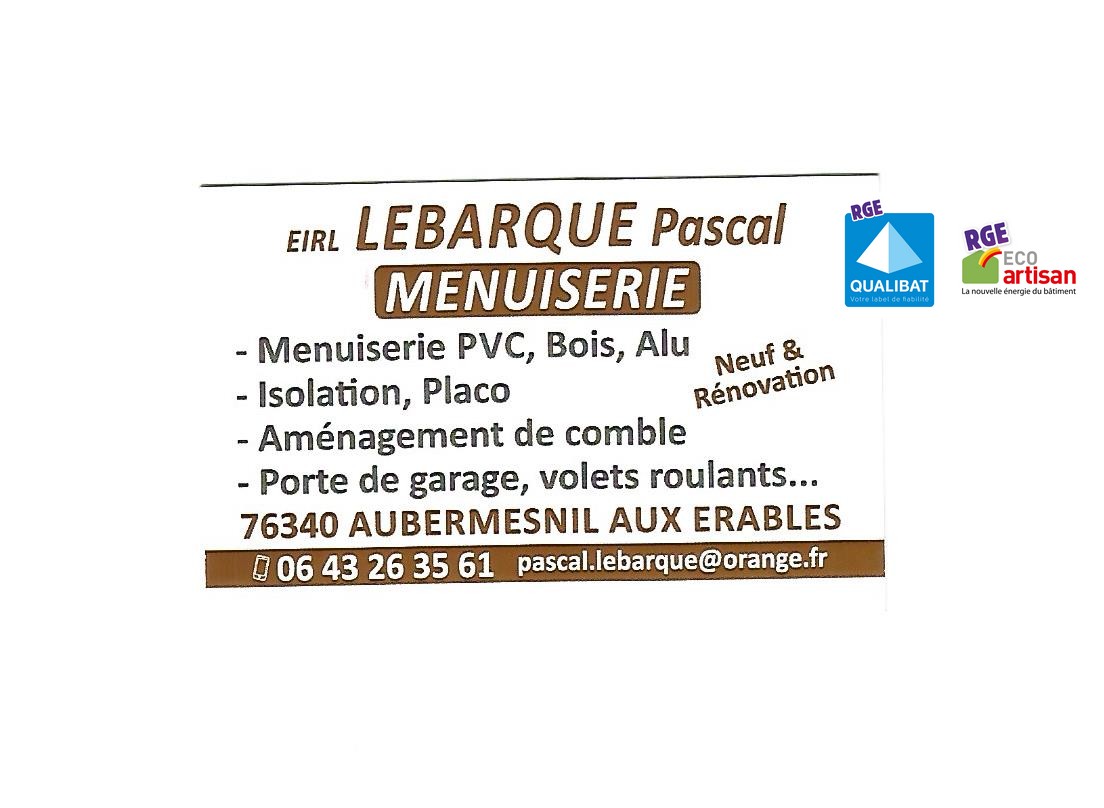 Logo de Lebarque Pascal, société de travaux en Fourniture et installation de Volets roulant