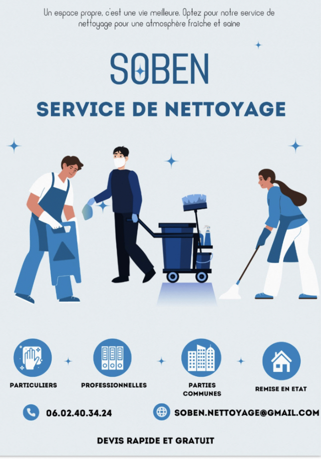 Logo de SOBEN, société de travaux en Nettoyage de vitre