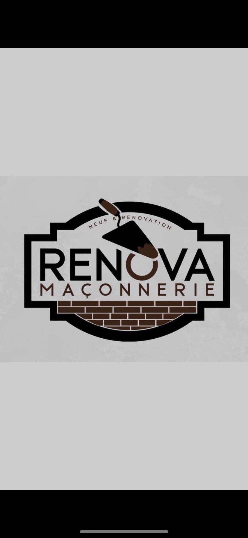 Logo de maçonnerie rénova, société de travaux en bâtiment