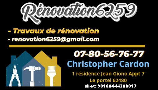 Logo de rénovation62/59, société de travaux en Rénovation complète d'appartements, pavillons, bureaux