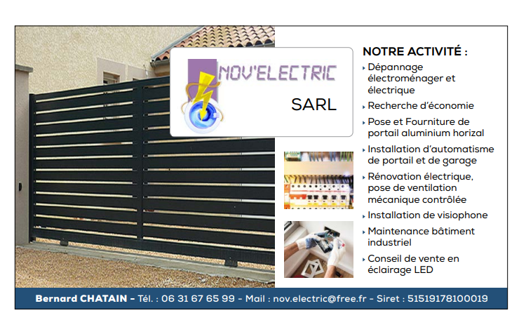 Logo de SARL NOV'éLECTRIC, société de travaux en Dépannage électrique