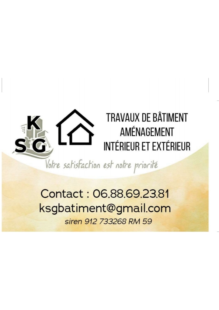 Logo de Ksgbatiment, société de travaux en Fourniture et installation de lavabos, baignoires, douches, WC...