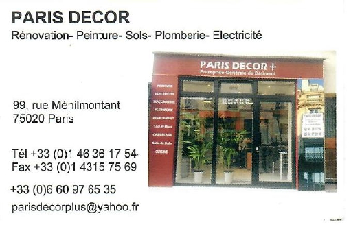 Logo de PARIS DECOR, société de travaux en Installation électrique : rénovation complète ou partielle