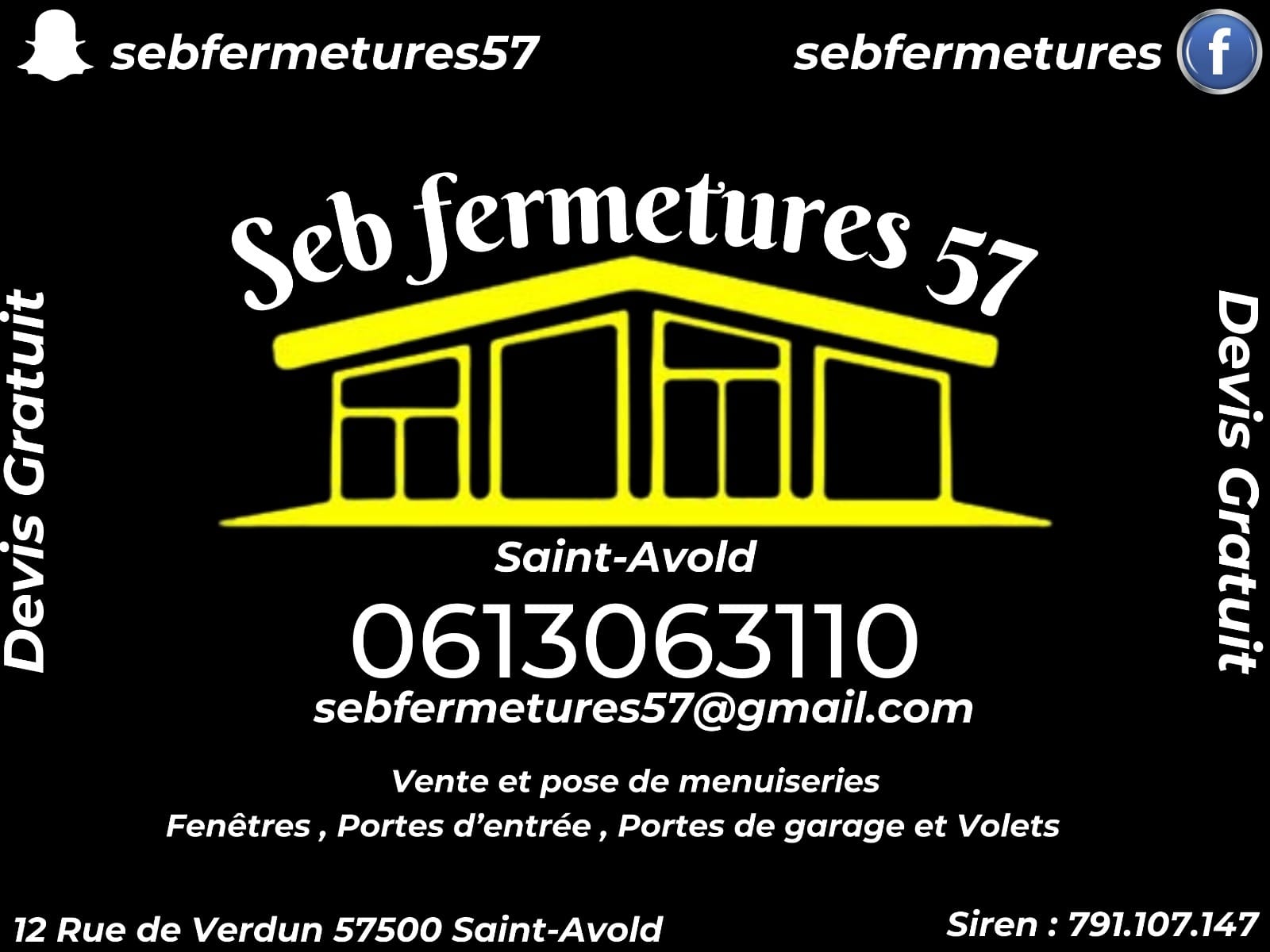 Logo de Seb fermetures 57, société de travaux en Fourniture et installation d'une ou plusieurs fenêtres