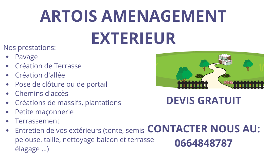 Logo de Artois Aménagement Extérieur, société de travaux en Création de jardins, pelouses et de parcs