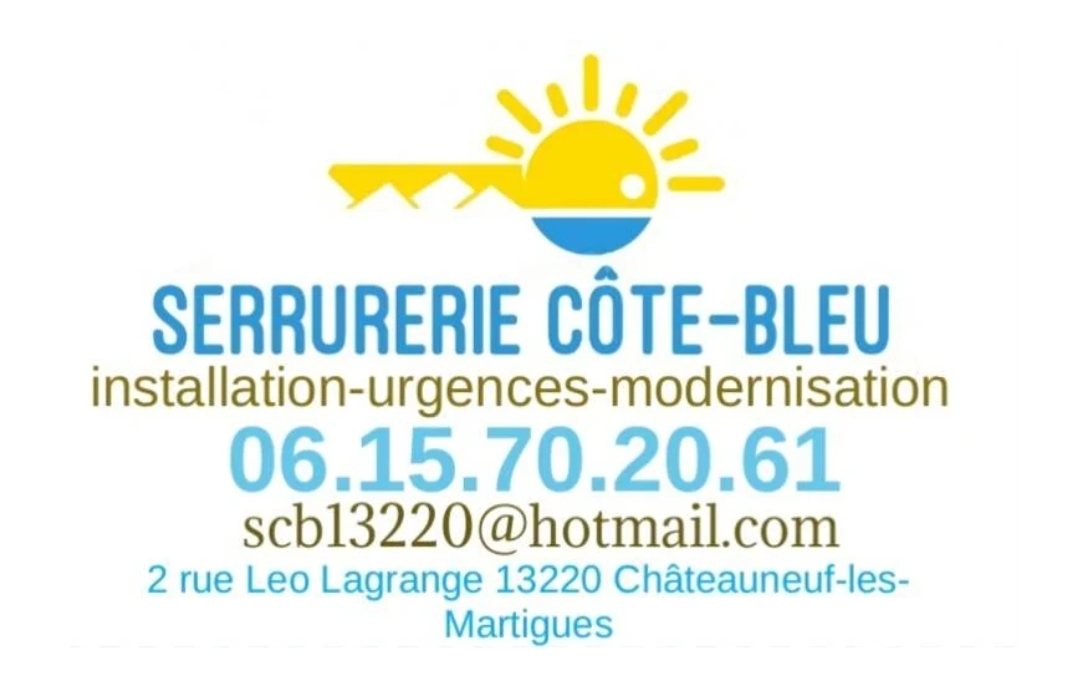Logo de Serrurerie côte bleu, société de travaux en Fourniture et changement de serrures intérieures / extérieures