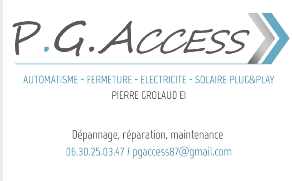 Logo de P.G.Access, société de travaux en Systèmes de motorisation pour portails automatiques