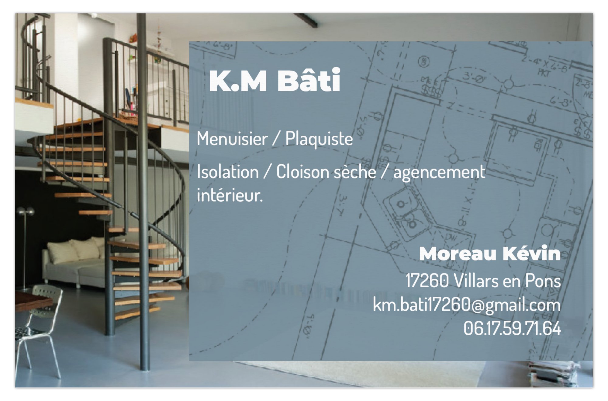 Logo de km bati, société de travaux en Construction, murs, cloisons, plafonds en plaques de plâtre