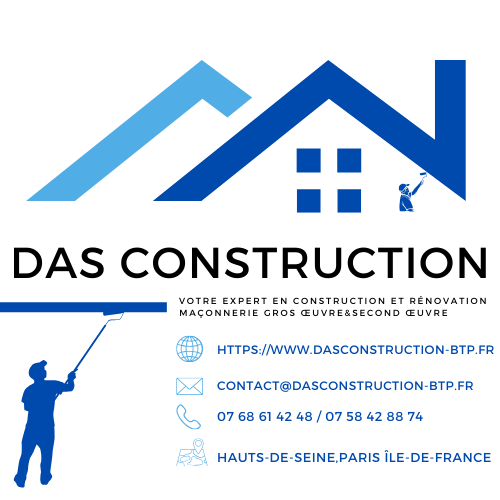 Logo de DAS CONSTRUCTION, société de travaux en Maçonnerie : construction de murs, cloisons, murage de porte