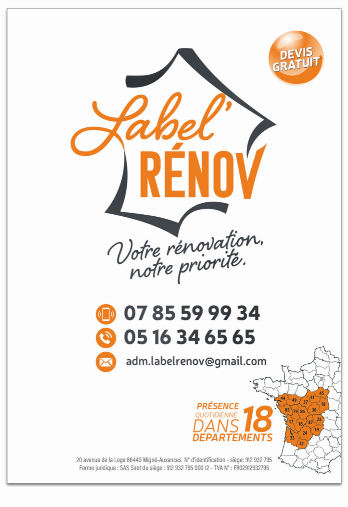 Logo de Label renov, société de travaux en Nettoyage toitures et façades